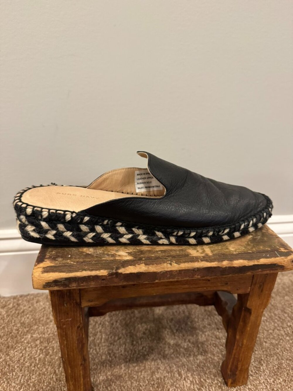 Black and Tan Leather Espadrilles by Pure Navy - Women's 11